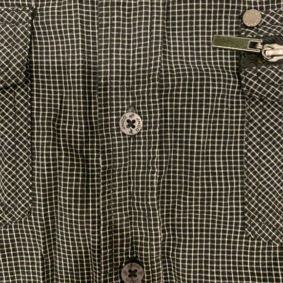 Vintage JNCO Men's size Small black checkered long sleeve button up shirt - Picture 5 of 9